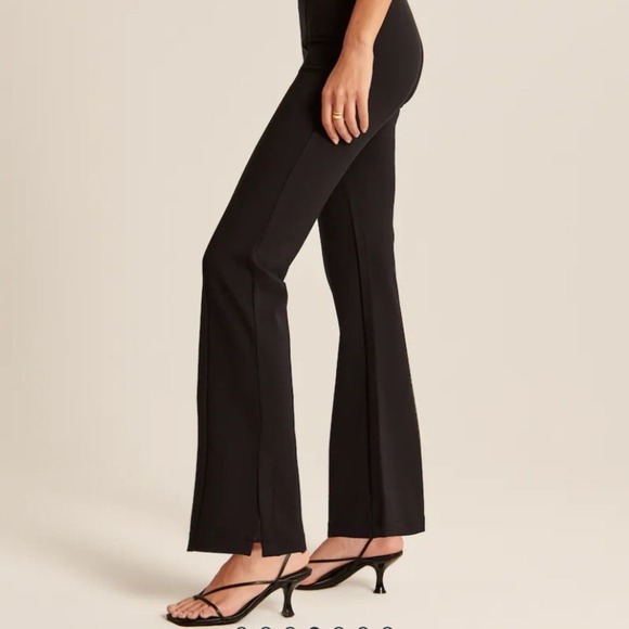 Abercrombie & Fitch Pants - NEW Abercrombie & Fitch Ponte Split Hem Flare Pants Size M Black Pull On Stretch